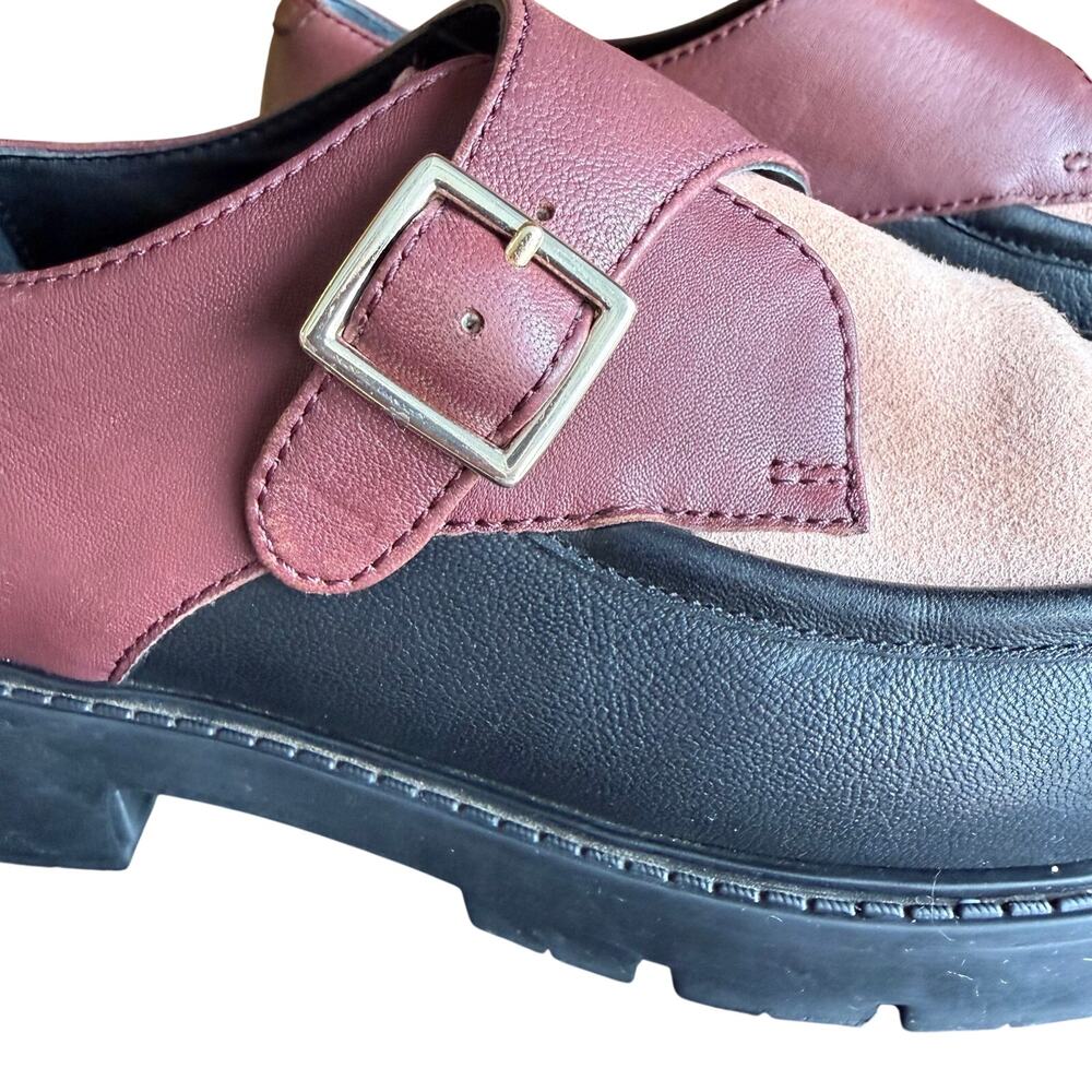 Seychelles Women's Catch Me Monk Strap Loafer Lug Sole Buckle Multi Leather - 7 - Picture 3 of 10